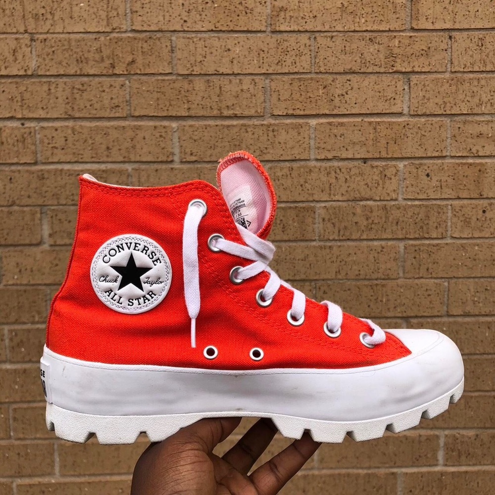 Converse Chuck Taylor All Star Lugged Chunky Platform High Top Sneaker Orange